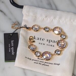 NWT Kate Spade On the Dot Bracelet - Stunning - Clear/Gold